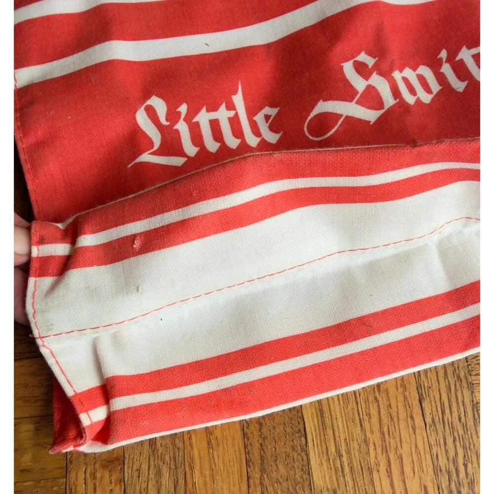 Vintage 1980s Little Switzerland Canvas Tote Bag Red and White Stripes Nautical